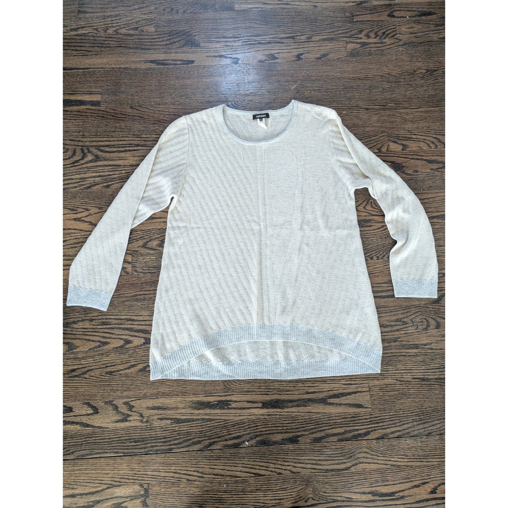 Women's Kerisma Size Medium Mercerized Wool Beige Neutral Sweater Top Feminine